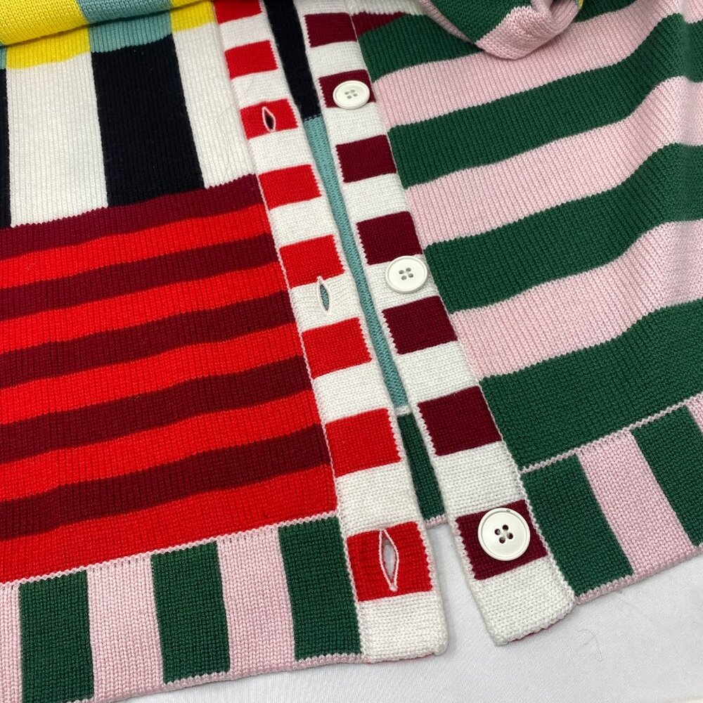 Alice + Olivia Bradford Sorbet Stripe Wool Maxi Cardigan Small - Picture 8 of 12
